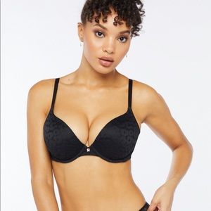 Savage X Fenty Leopard Lace Push Up Bra with X Charm